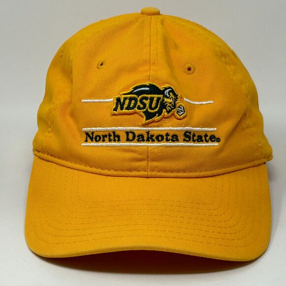 North Dakota State Bison Dad Hat Baseball Cap NDSU 3 Bar Line The Game Yellow - Picture 1 of 12
